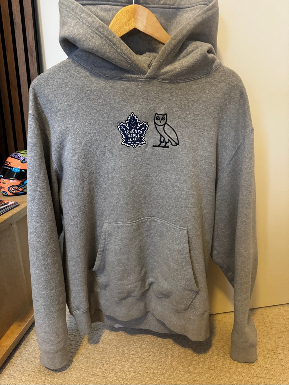 Toronto Maple Leafs x Drake OVO Grey Logo Hoodie
